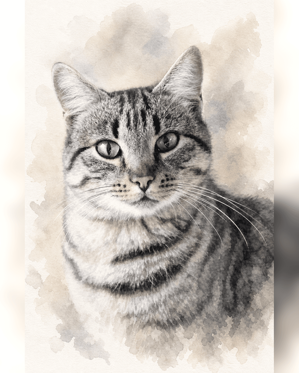 Cat · Color Ink + Soft Watercolor Soft Watercolor