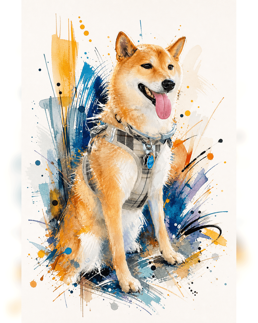 Shiba · Color Ink + Soft Watercolor Color Ink