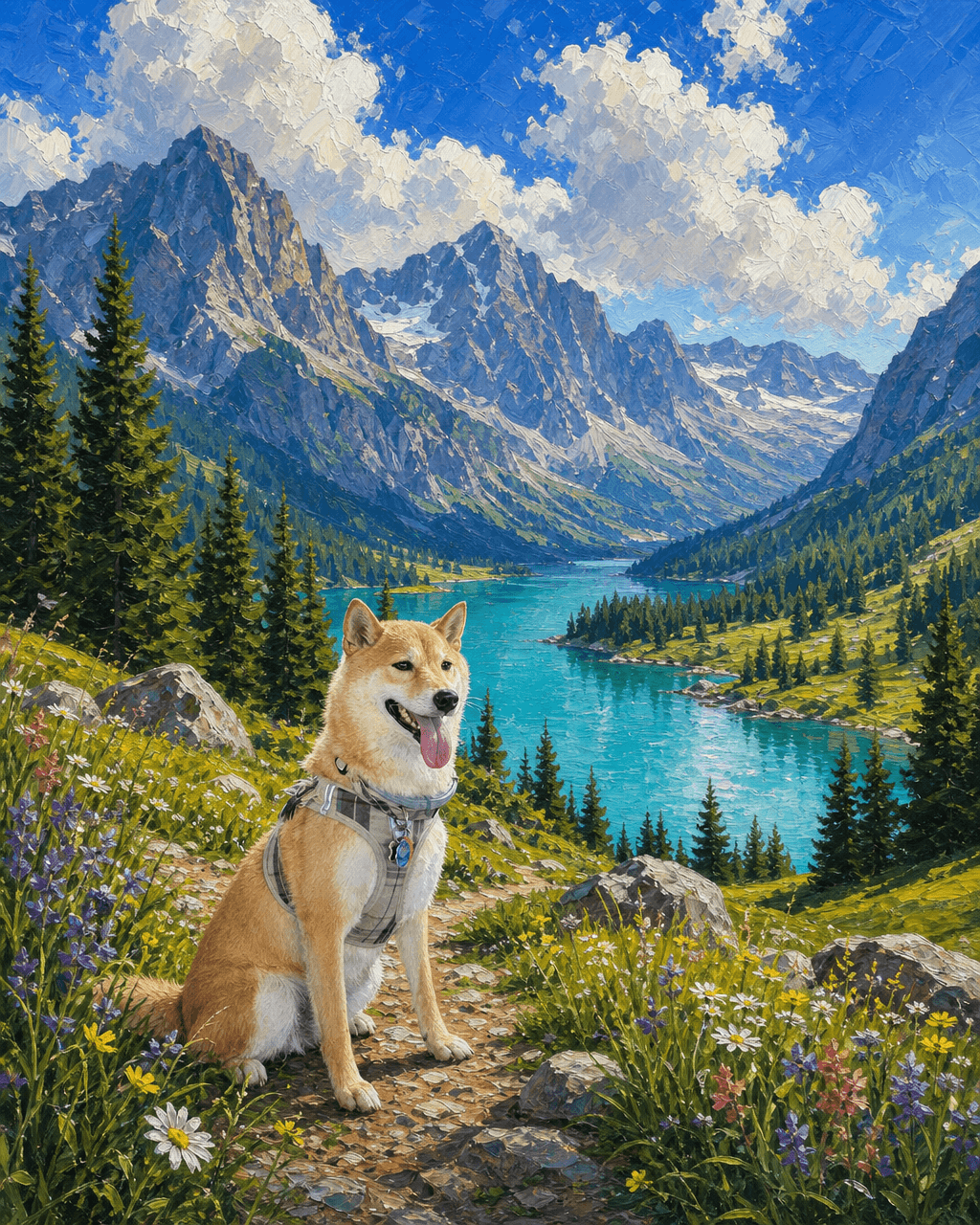 Pet in a Summer Story Oil landscape